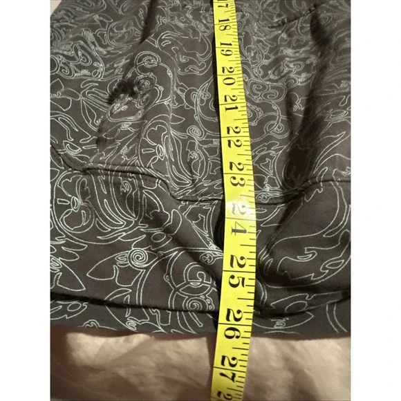 The North Face Hoodie Kangaroo Pocket Brown Paisley Pullover V Neck Womens Sz XL - Picture 7 of 9